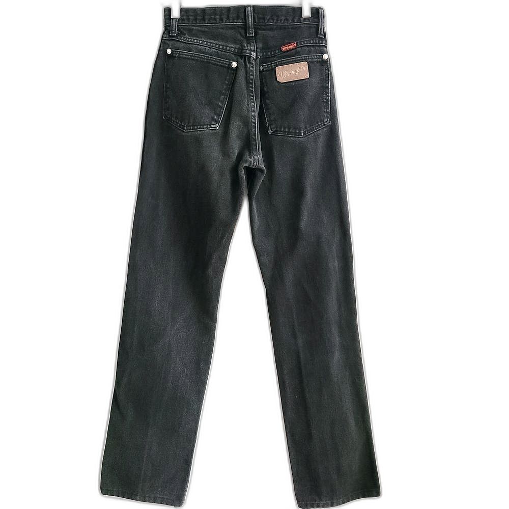 Vintage Wrangler Women's Black Straight Leg High Waist Jeans Size 24